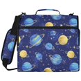 thumbnail image 2 of Zipper Binder with Shoulder Strap 2 inch 3 Ring Waterproof File Folder Organizer Bag 500 Sheet Colorful Planets and Stars, 2 of 8