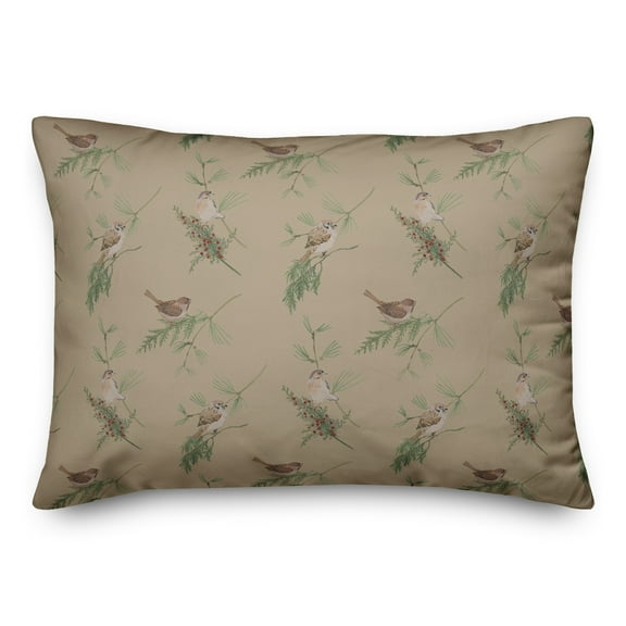 Creative Products Pine Birds on Brown 20 x 14 Spun Poly Pillow