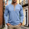 thumbnail image 2 of Akiihool Cotton Tee Shirts Men Men's Long Sleeve Series Graphic Tee Blue,M, 2 of 6
