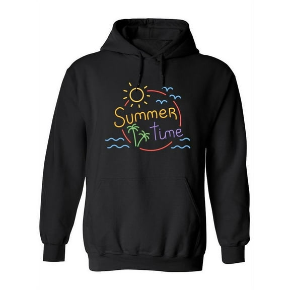 Summer Time Neon Tagline Hoodie Women -Image by Shutterstock, Female XX-Large