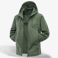thumbnail image 2 of YLSDY Man Hoods Coat for Man Long Sleeve Loose Fit Oversized Sun Protection Hooded Plain Fall Winter Outerwear 2025 Army Green XXXXL, 2 of 6