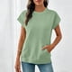 thumbnail image 4 of Camiseta Negra de Manga Larga de Manga Corta de la Mujer Batwing con Bolsillo de Canguro, Top Casual de Lana Suave para el Salón Y el Uso Diario, 4 of 6