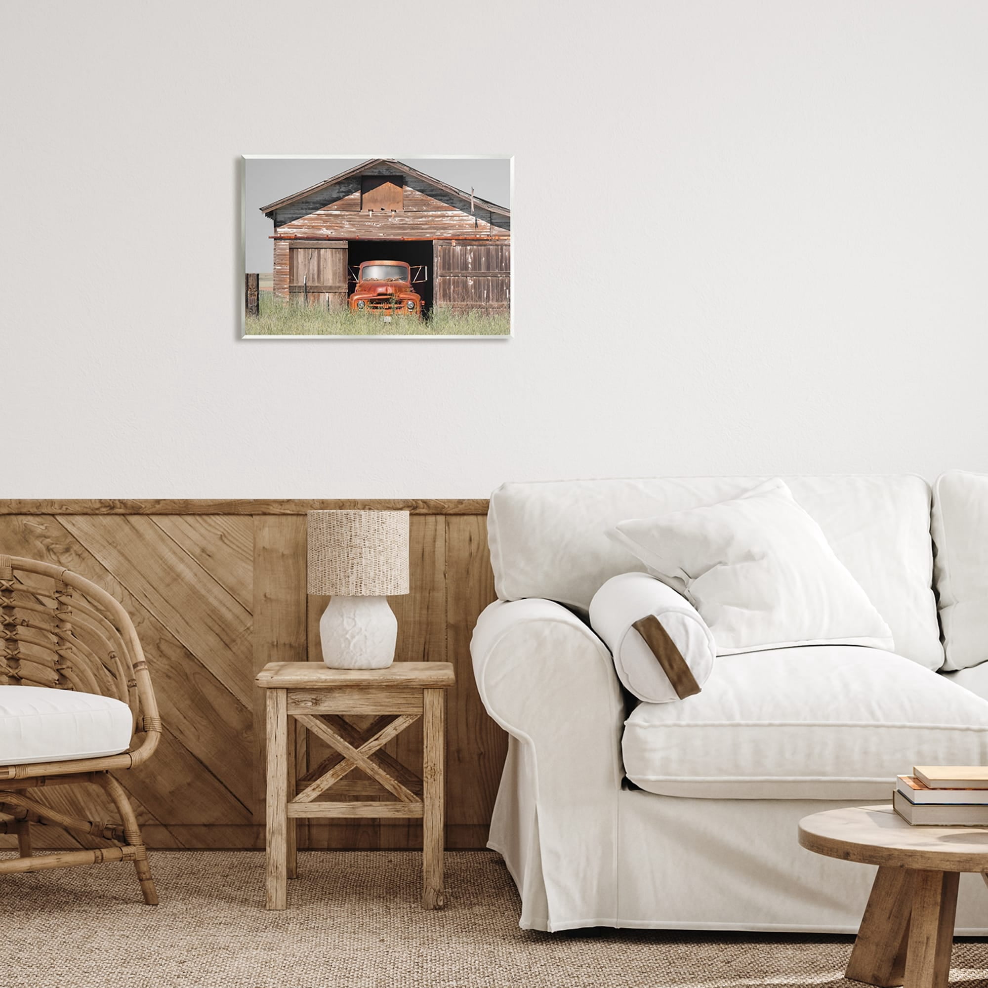 Stupell Industries Vintage Pickup Truck Weathered Country Barn Farmland Painting Unframed Art Print Wall Art, Design by Danita Delimont