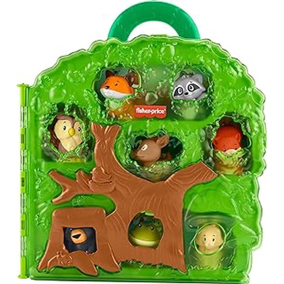 Fisher-Price Little People Toddler Toy Forest Friends Carry Case Playset with Animal Figures for Pretend Play Kids Ages 1  Years Exclusive