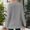 thumbnail image 6 of Women Jacket Double Long Sleeve Notched Collar Blazer Loose Fit Outwears Gray, 6 of 6