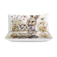 thumbnail image 3 of Easter Bunnies Rabbits 3 Pieces Duvet Cover with Zipper Closure,Premium Polyester Lightweight Bedding Set, 3 of 6