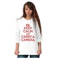 thumbnail image 3 of Keep Calm Carry A Camera Photographer Long Sleeve TShirt Men Women Brisco Brands M, 3 of 6