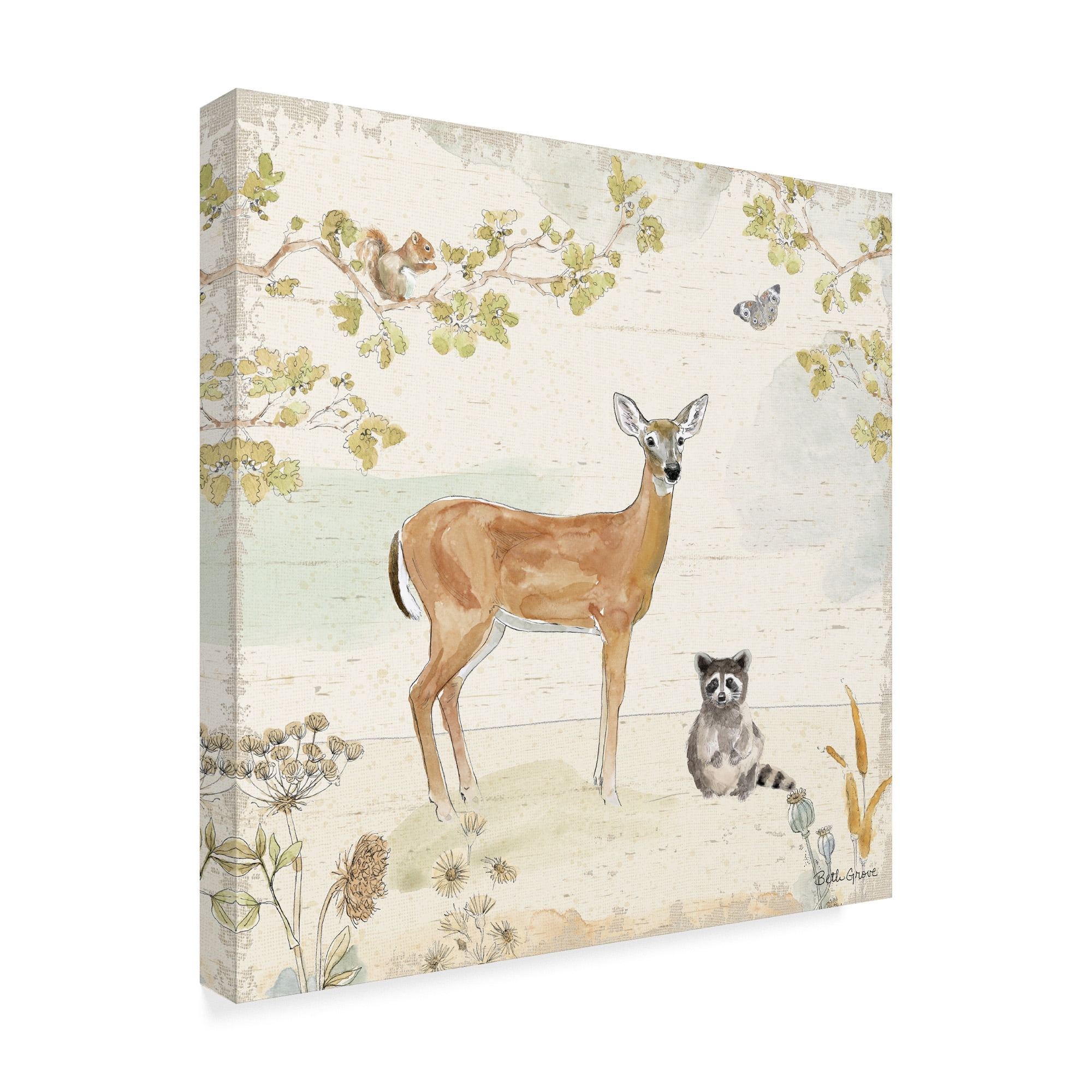 Trademark Fine Art 'Woodland Wreath II' Canvas Art by Beth Grove