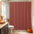 thumbnail image 2 of Terracotta Solid Color Shower Curtain, Waterproof Shower Curtains for Bathroom, Modern Minimalist Pure Color Washable Fabric Bathtub Curtain Set Bath Decor with 12 Hooks Long 72"x84", 2 of 8