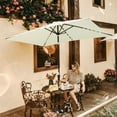 thumbnail image 7 of FLAME&SHADE 6.5 x 10 ft Rectangular Solar Powered Outdoor Market Patio Table Umbrella with LED Lights and Tilt, Ivory, 7 of 7