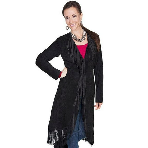 Scully Women's Boar Suede Fringed Maxi Coat - L19-81 US
