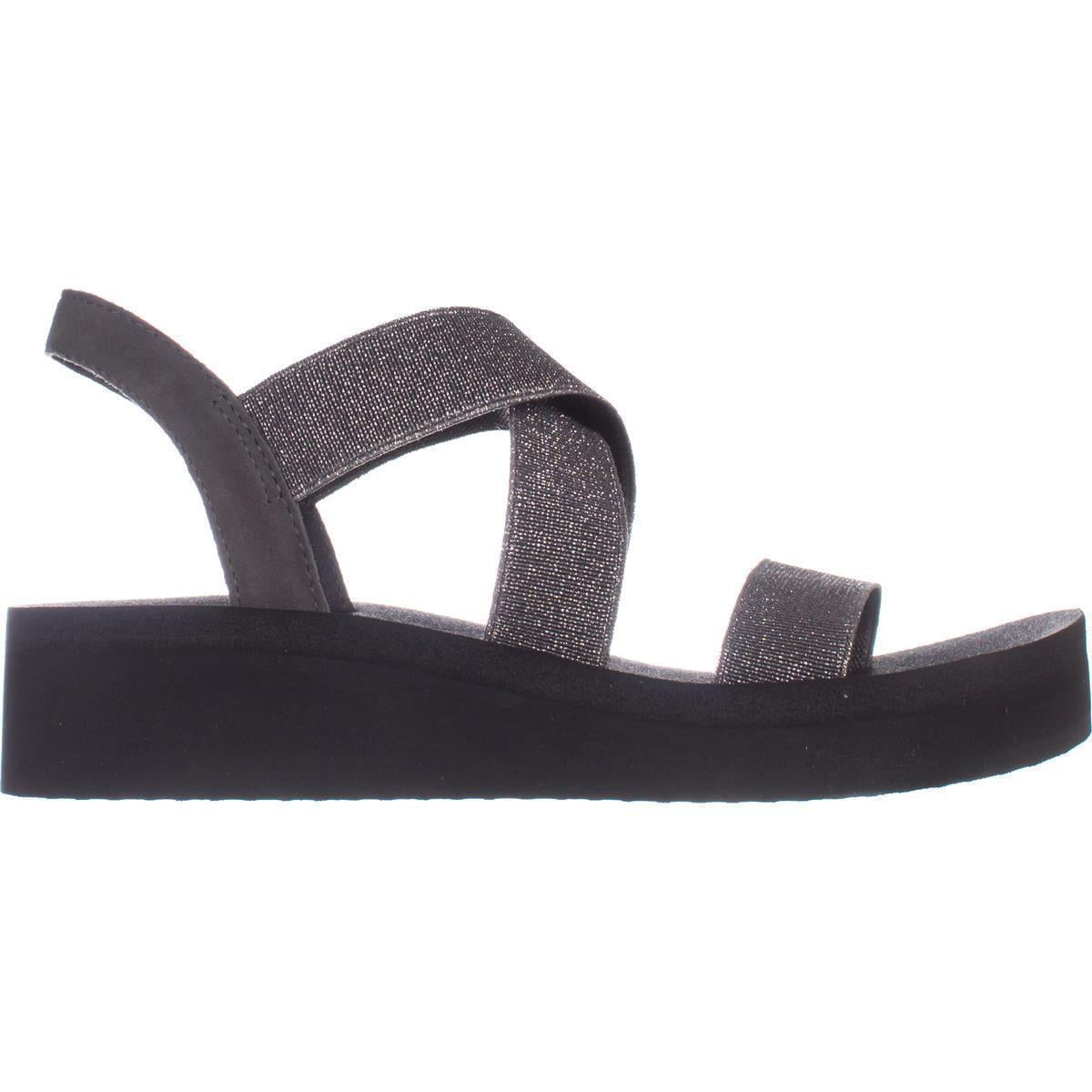 Womens Yellow Box Bunkie Mellow Mat Strapy Wedge Sandals Pewter