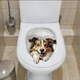 thumbnail image 4 of 3D Toilet Stickers For Bathroom Toilet Seat Decoration And Wall Decoration, Self-Adhesive 3D Toilet Stickers With Cute 3D Dog Pattern, Waterproof Material Easy To, 4 of 5