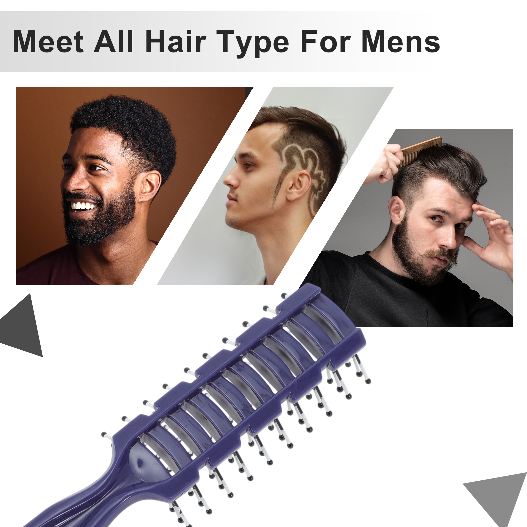 Unique Bargains Vented Hair Brush with Ball-Tipped Bristles for Wet Short Curly Hair