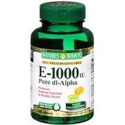 Nature's Bounty Vitamin E 1000 IU Softgels Pure DL-Alpha 60 Soft Gels (Pack of 4)