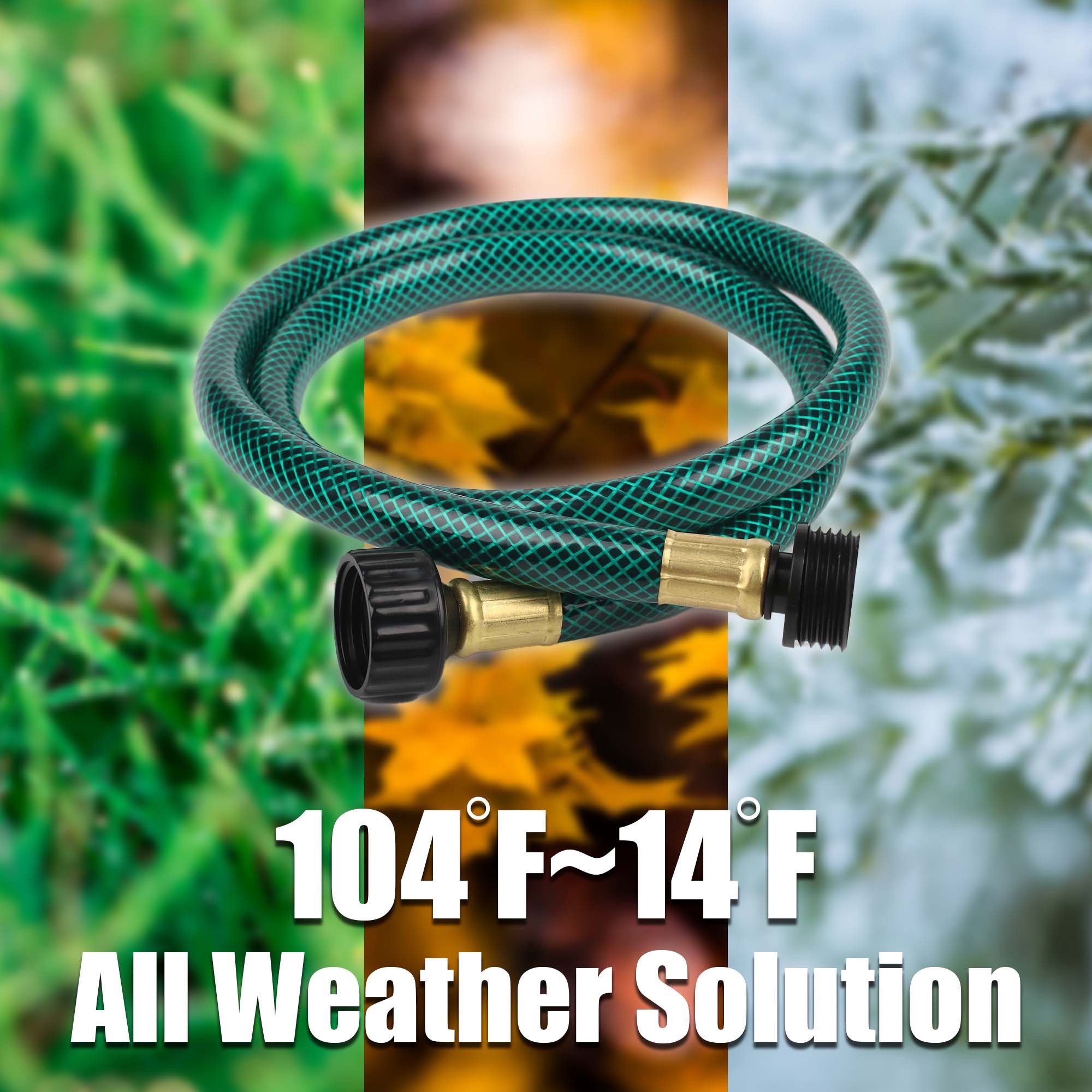 FUNJEE Heavy-Duty Garden Hose, 0.5 in x 3 ft, Green photo 7