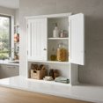 thumbnail image 5 of Demi Bonn Bathroom Wall Cabinet, Wall Mounted Bathroom Cabinet, Medicine Cabinet, Wall Mount Bathroom Cabinet Storage Organizer with Doors and Shelves, for Kitchen Entryway Bathroom, White, 5 of 9