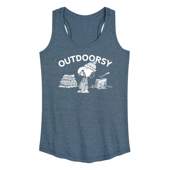 Peanuts - Outdoorsy Snoopy - Women's Racerback Tank Top