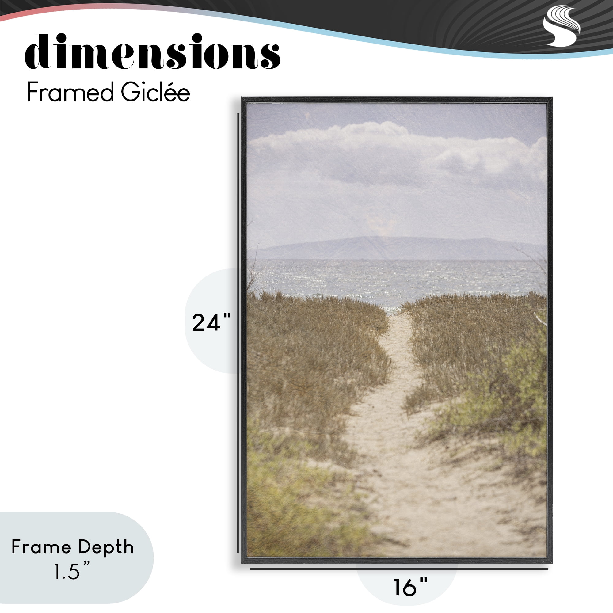 Stupell Industries Path to Misty Ocean Black Framed Giclee Art, design by Aaron Matheson