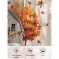 thumbnail image 6 of Sheer Curtains 108 inches Long, Fall Pumpkin Farmhouse Maple Leaf Vintage Plaid Light Filtering Sheer Window Curtains Rod Pocket Voile Drapes for Bedroom Living Room, 52"W x 108"L 2 Panels, 6 of 7