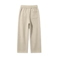 thumbnail image 5 of Kids Sweatpants Kids Elastic Waist Wide Leg Sweatpants Boys Girls Loose Casual Trousers With Side Pockets Soft Daily Jogger Pants Khaki 12-13 Years, 5 of 8