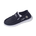 thumbnail image 3 of Women's Canvas Slip-On Loafers with Frayed Edges, Lightweight Comfortable Casual Shoes, Footwear for Everyday Walking and Outdoor Activities Black 42, 3 of 10
