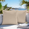 thumbnail image 3 of Throw Pillow Covers 16x16 Inch Set of 2, Pure Light Khaki Waterproof Outdoor Pillow Covers, Simple Solid Color Decorative Cushion Pillowcases for Couch, Sofa, Bed, Garden, Patio, 3 of 9