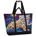 thumbnail image 2 of WOBOGO Full Moon Snow Leopard Tote Cooler Bag Fold Flat Insulated Shopping Bag With Zipper For Work Picnic Beach Use 18×6.7×24in, 2 of 8