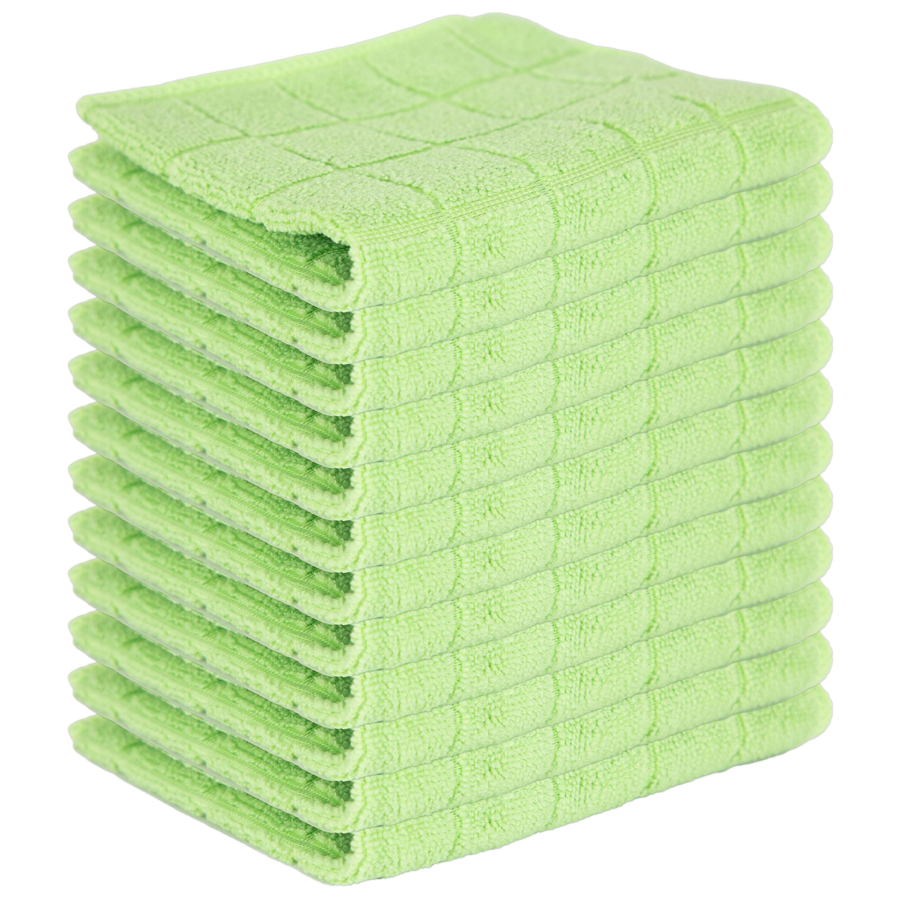 Sloppy Chef Mesh Back Dishcloths, 12x12 in., One Side Microfiber, One Side Scrubbing Mesh