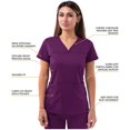 thumbnail image 3 of Adar Pro Sarraus pour Femmes - Haut de Sarrau à Encolure Cœur en V - P4210 - Aubergine - TTP, 3 of 7