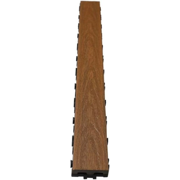 UltraShield Naturale 3 in. x 3 ft. Quick Composite Single Slat Deck Tile (4-Pieces per Box) (Peruvian Teak)