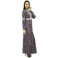 thumbnail image 3 of Bimba Women's Rayon Blend Printed Lace Maxi Winter Dress Long Jilbab Dresses, 3 of 6