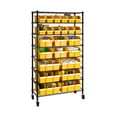 thumbnail image 6 of Seville Classics 8-Tier NSF 24-Bin Rack, 36" W x 14.25" D x 63.5" H, Yellow, 6 of 13
