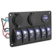 thumbnail image 3 of Interruptor de barra de luz LED, 12 V 24 V 6 interruptores LED de palanca de encendido y apagado interruptor basculante para barco marino durabilidad mejorada, 3 of 10