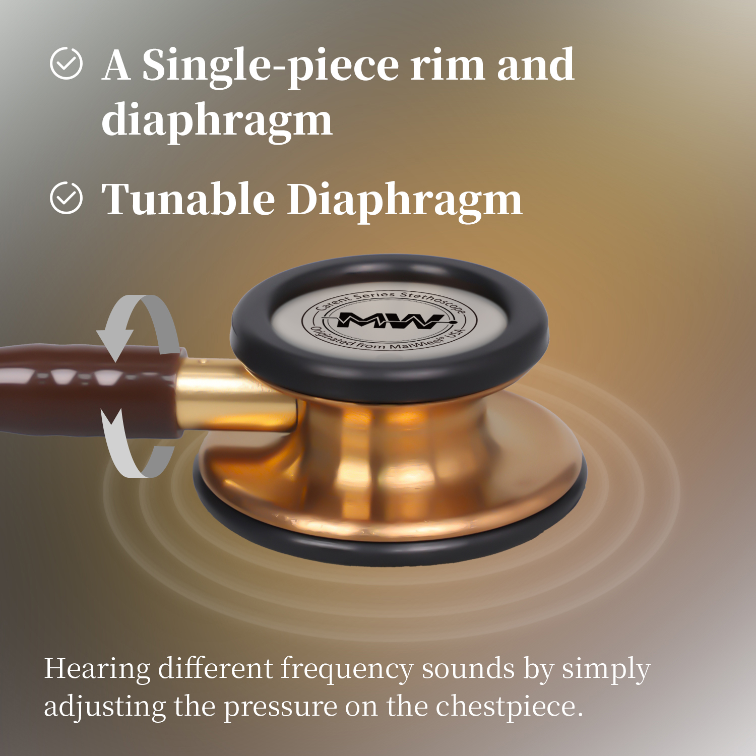 MaiWieel Classic Monitoring Stethoscope Professional Dual Head Chocolate Stethoscopes For Nurse,Doctor,Vet,Home Medical,EMT