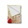 thumbnail image 2 of Flower Soft Flannel Fleece Throw Blanket, Red Poppy Flower Paint Brush Effect Beige Floral Design Digi Art Composition, Cozy Plush for Indoor and Outdoor Use, 50" x 70", Multicolor, by Ambesonne, 2 of 6