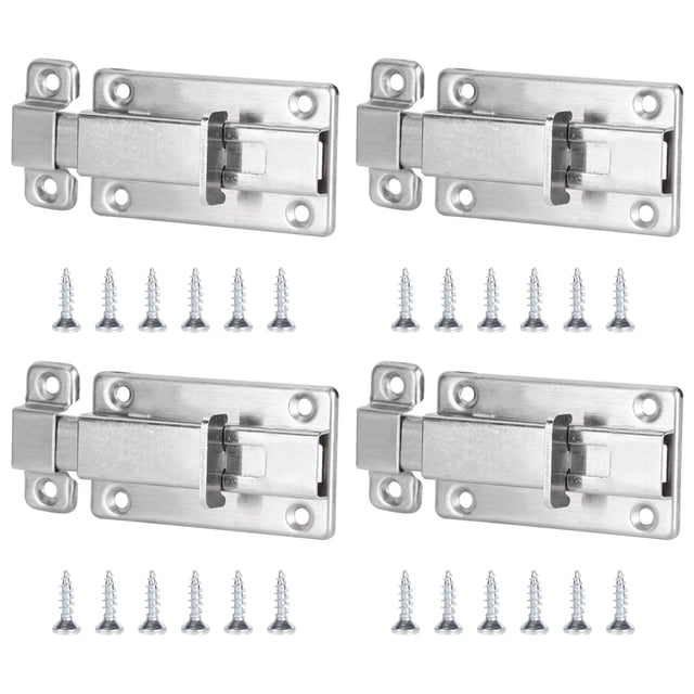 Perno de puerta de acero inoxidable, protector de seguridad, pestillo de puerta antirrobo, accesorios de Hardware, 4 Uds.