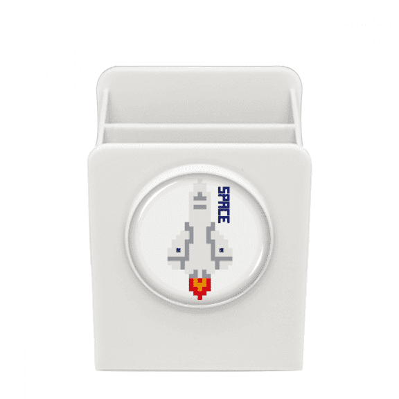 Rocket Take Off Universe Pixel Desk Pencil Holder Cup Pen Organizer