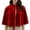 Burgundy, variant on SAWOBUUN Velvet Capelet for Women Warm Short Cloak with Stand Collar Vintage Shawl for Halloween Evening Dress