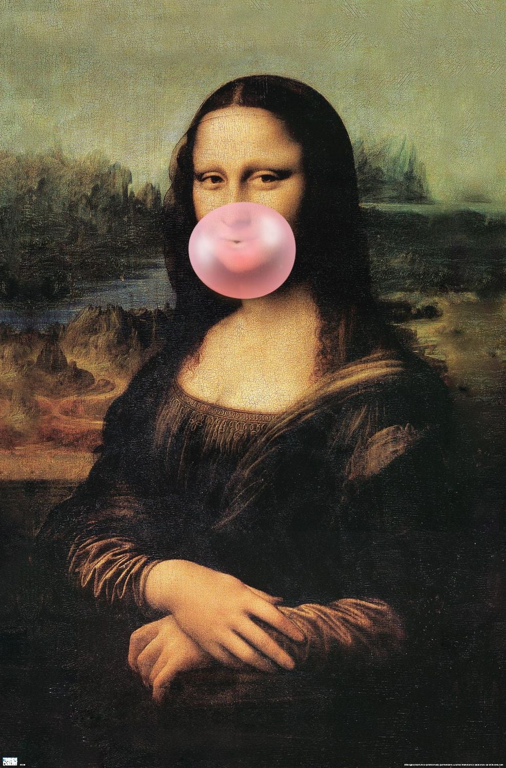 Reinders - Mona Lisa Bubble Gum Wall Poster, 22.375" x 34"