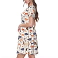 thumbnail image 2 of Rateoe South American Animals Pattern Women’s Short Sleeve Dress – Casual Elegant Summer A-Line Dress for Everyday Wear, 2 of 6