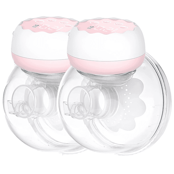 Yadala Breast Pump, Hands Free Breast Pump Portable Electric Breast Pump with 4 Modes & 12 Levels, 2 Pack, Pink