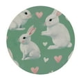 thumbnail image 2 of Nawypu Hearts Cute Rabbits Bunnies Fitted Round Table Cover with Elastic Protector Table Kitchen Dinner Waterproof Oil-Proof Tablecloth, 2 of 7