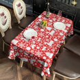 thumbnail image 2 of Red Christmas Deer and Gift Pattern Rectangle Tablecloth 60"x120",Waterproof Polyester Rectangle Table Cloth, Wipeable Spillproof Polyester Tablecloth for Dining, Camping, Indoor and Outdoor, 2 of 6