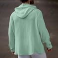 thumbnail image 5 of Wovilon Summer Casual Relaxed Fit Hooded Button Down Shirt for Men, Lightweight Textured Long Sleeve Top with Drawstring Hood, Versatile Vacation Outdoor Outfit, 5 of 8