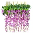 thumbnail image 1 of 12 piezas 3.6 'Seda artificial Wisteria Vine Ratta Colgante Flor Guirnalda Cuerda Fiesta en casa Boda Decoración Fucsia Sailing  Electrónica, 1 of 3