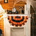 thumbnail image 4 of Halloween Bunting Flag Half Fan Hanging Pleated Flag Banner with 3 Grommets for Outdoor House Holiday Yard Decorations, 4 of 5