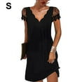 thumbnail image 5 of Sonducket Vestido de mujer con cuello en V Fecha Noche Colegio Escuela Banquete Ropa de verano Vestidos Negro S, 5 of 5