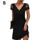 thumbnail image 5 of Sonducket Vestido de mujer con cuello en V Fecha Noche Colegio Escuela Banquete Ropa de verano Vestidos Negro S, 5 of 5