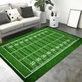 thumbnail image 5 of Football Field Design Indoor Outdoor Rug - 100x200cm Green Polyester Non-Slip Carpet for Living Room, Coffee Table, Home Decor - Soft Grass Texture Area Mat, 5 of 8